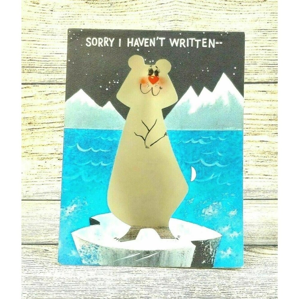 Comical Greeting Card Sorry I haven't Written Comic Vintage Ambassador Card Snow